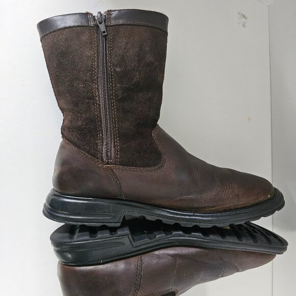 Khombu Boots Brown Leather Rustic Sherpa Winter 8.5 - Picture 5 of 12